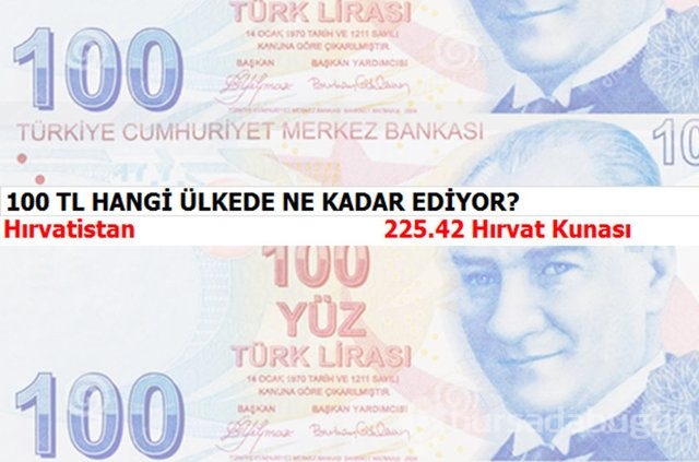 100 TL hangi ülkede ne kadar ediyor?