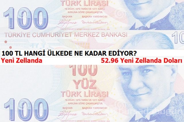 100 TL hangi ülkede ne kadar ediyor?