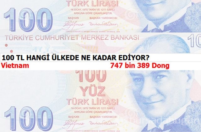 100 TL hangi ülkede ne kadar ediyor?