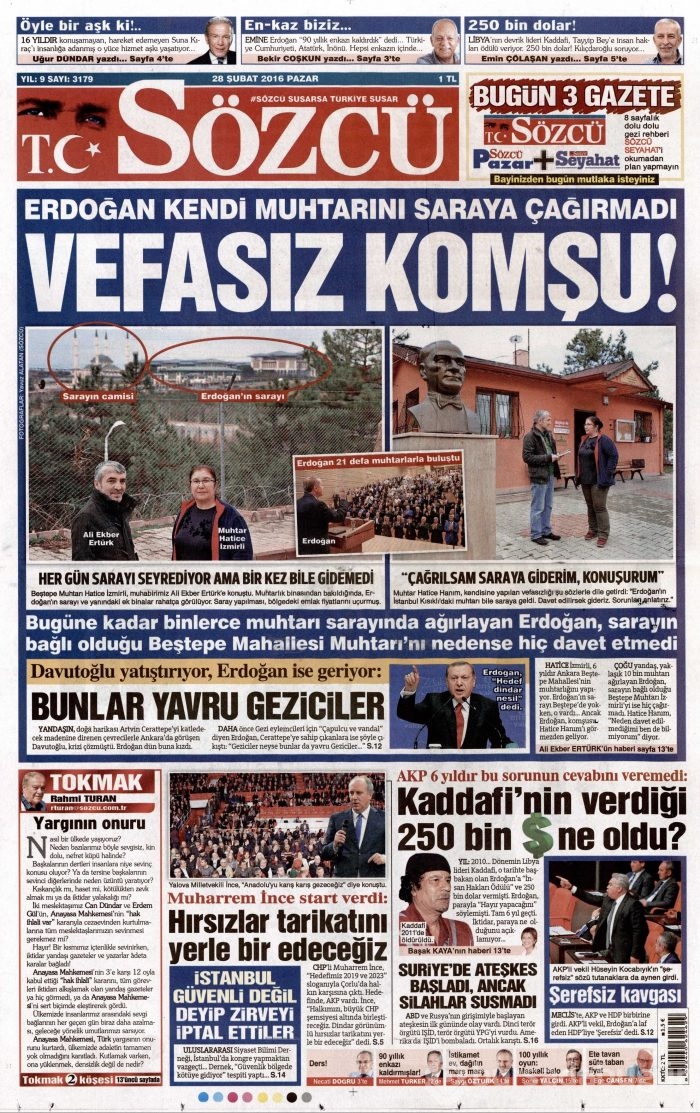 Gazete manşetleri (29.02.2016)