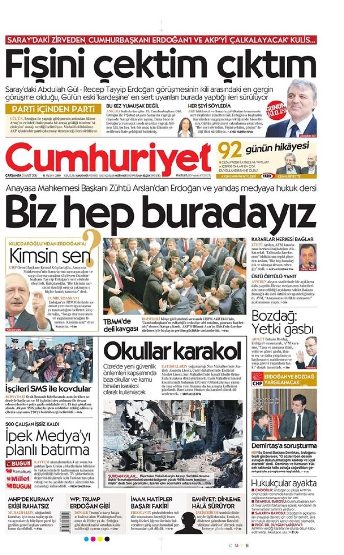 Günün gazete manşetleri - 2 Mart 2016