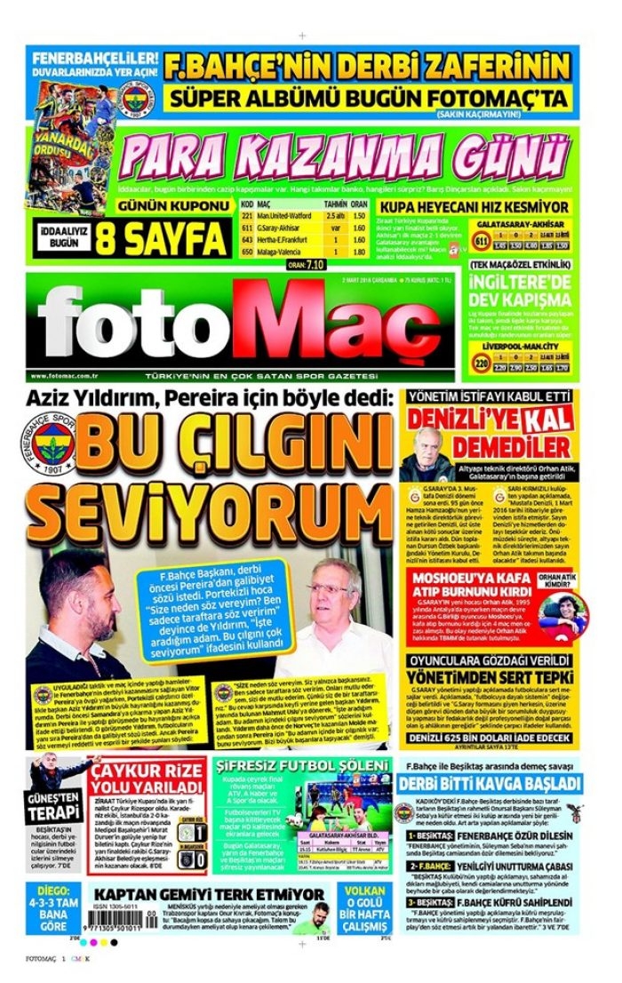 Günün gazete manşetleri - 2 Mart 2016