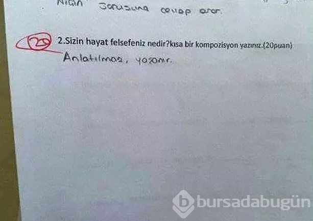 Yanlış ama tam puan alan öğrenci cevapları