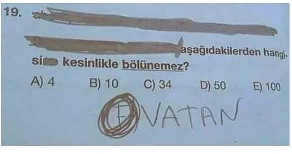 Yanlış ama tam puan alan öğrenci cevapları