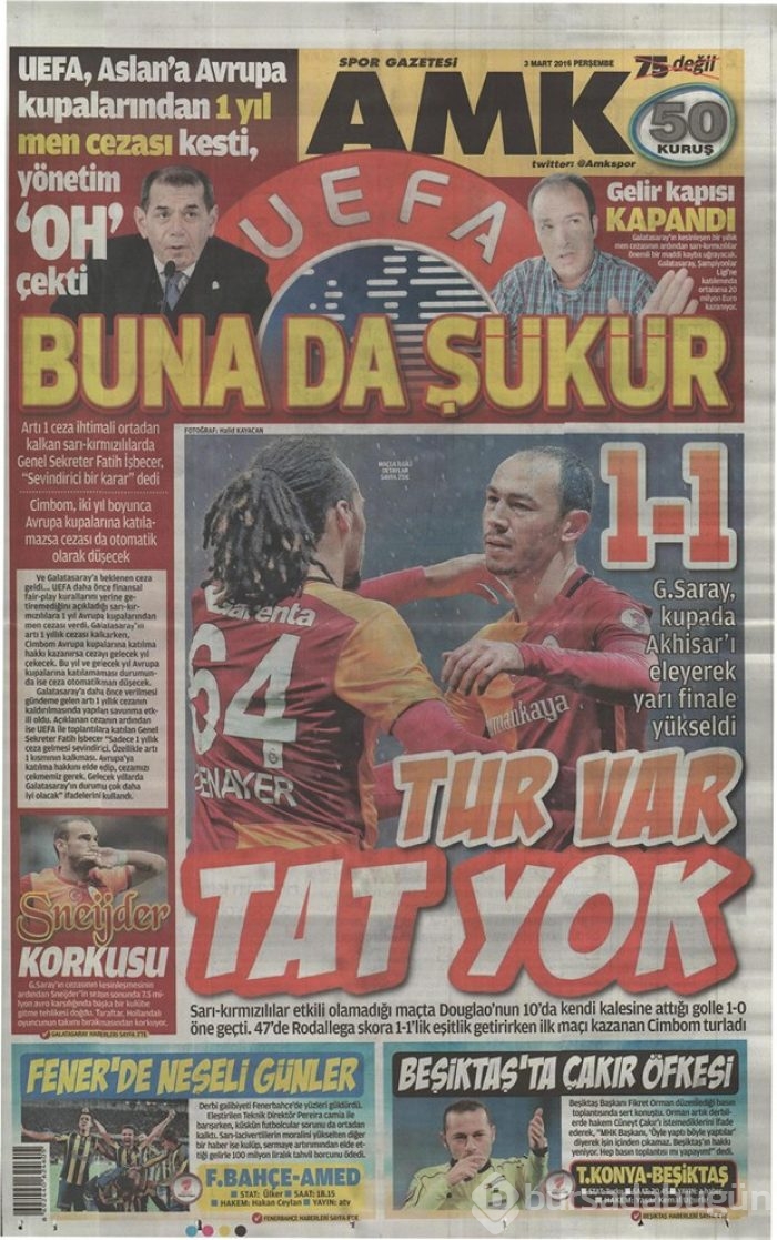 Günün gazete manşetleri  3 Mart 2016