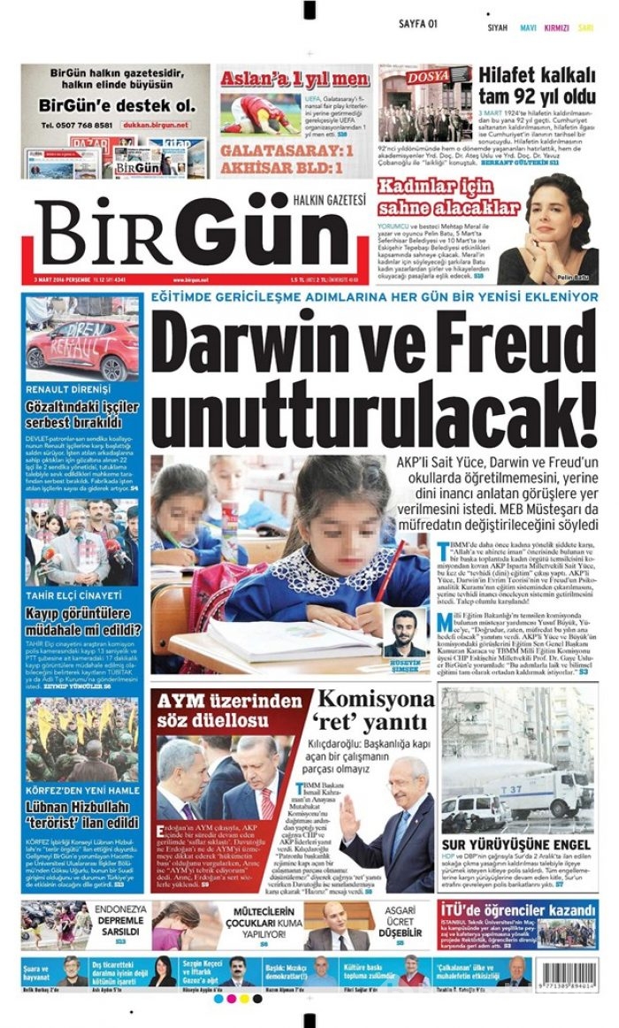 Günün gazete manşetleri  3 Mart 2016