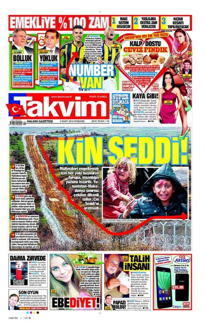 Günün gazete manşetleri  3 Mart 2016