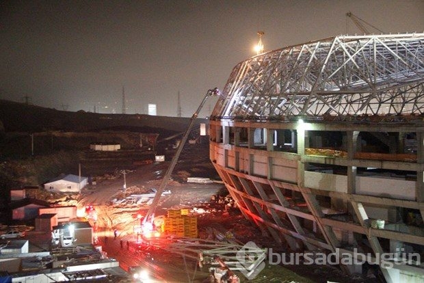 Kule vincinin sepetinde mahsur kalan 2 işçi kurtarıldı