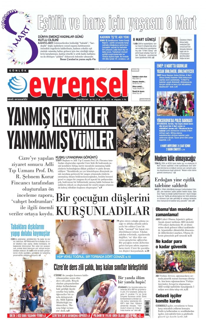 Günün gazete manşetleri (08.03.2016)