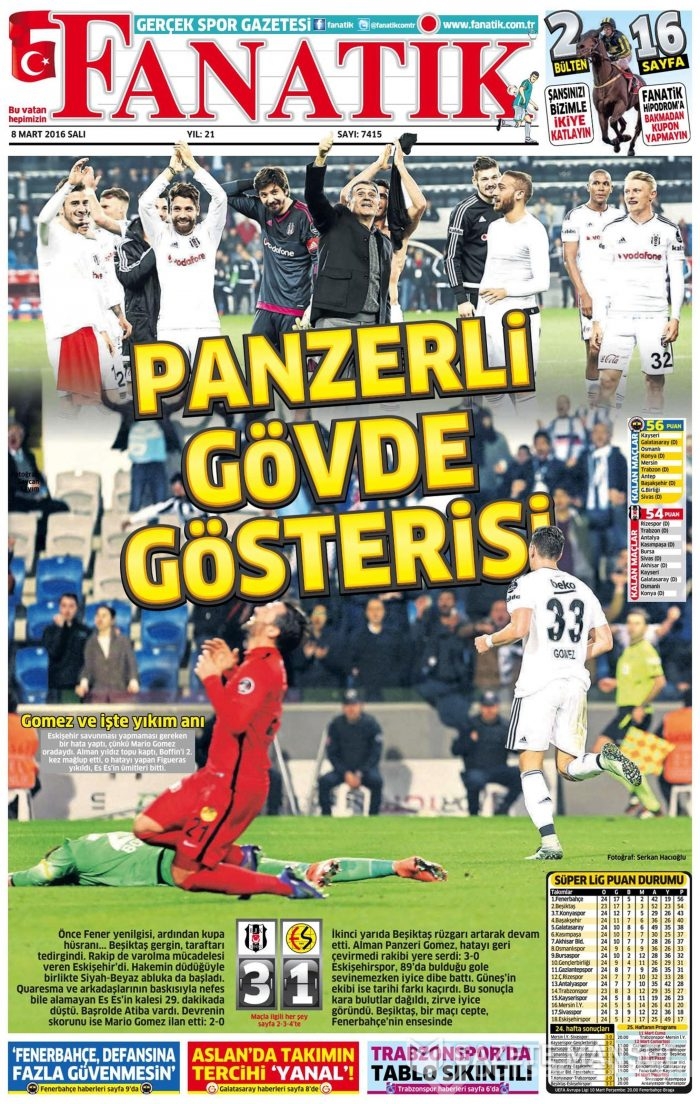 Günün gazete manşetleri (08.03.2016)