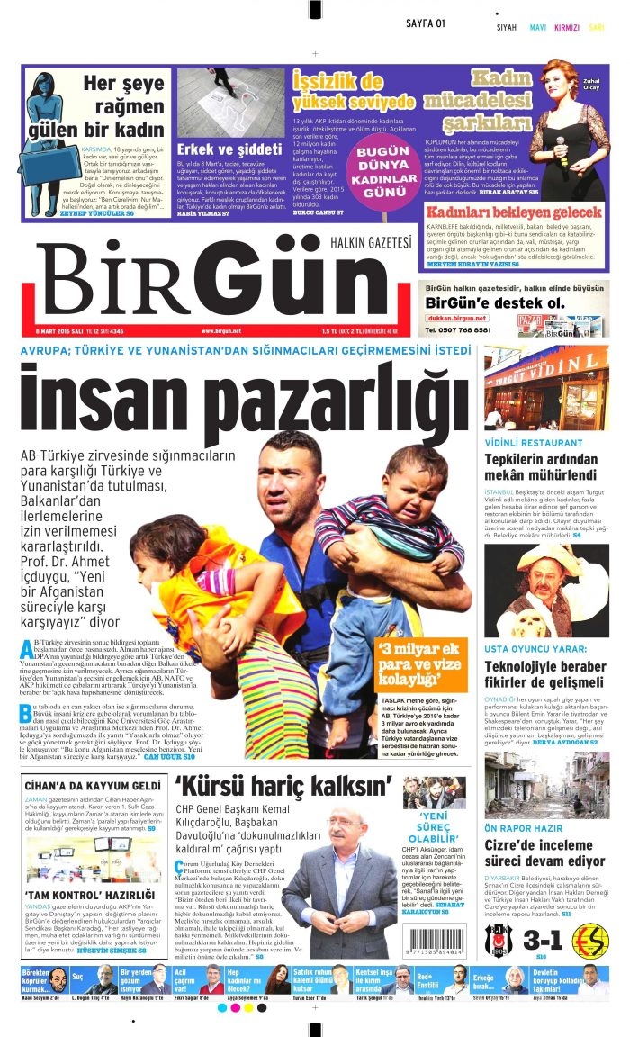 Günün gazete manşetleri (08.03.2016)