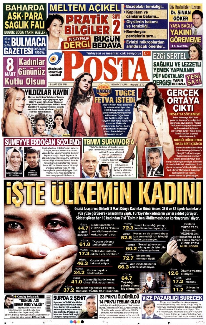 Günün gazete manşetleri (08.03.2016)