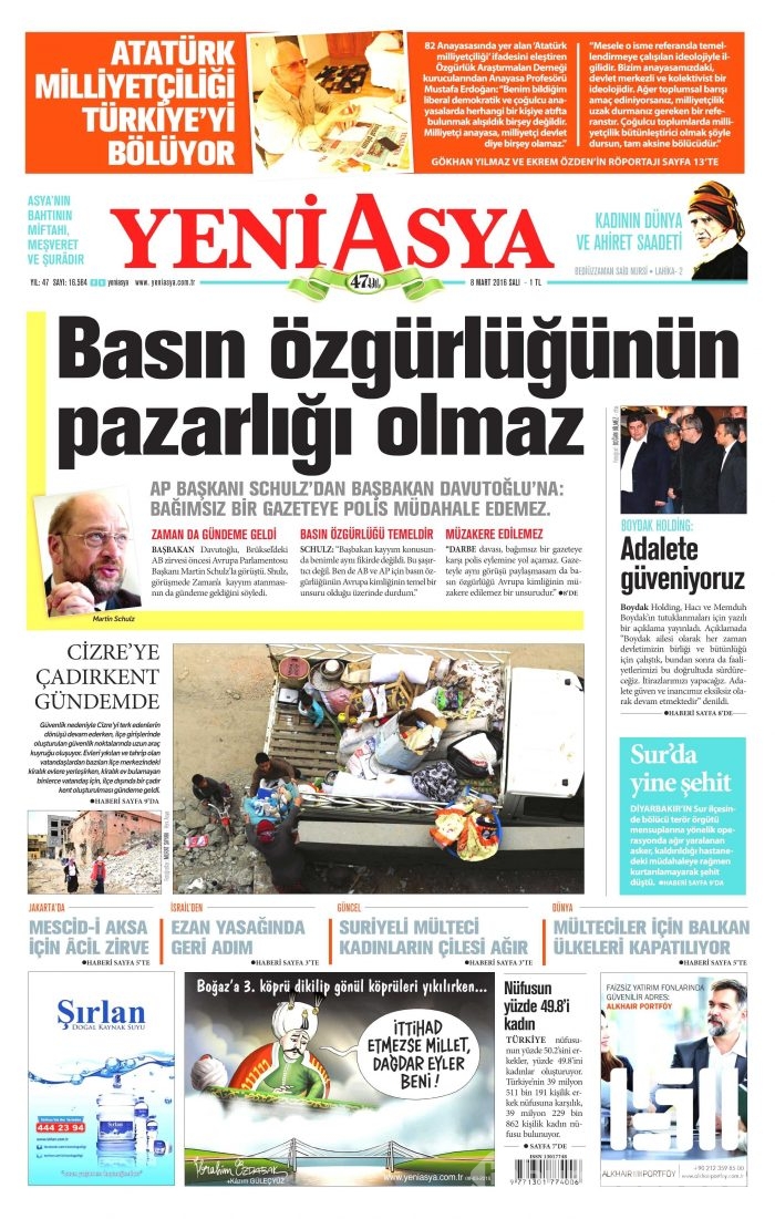 Günün gazete manşetleri (08.03.2016)
