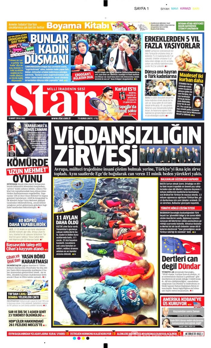 Günün gazete manşetleri (08.03.2016)