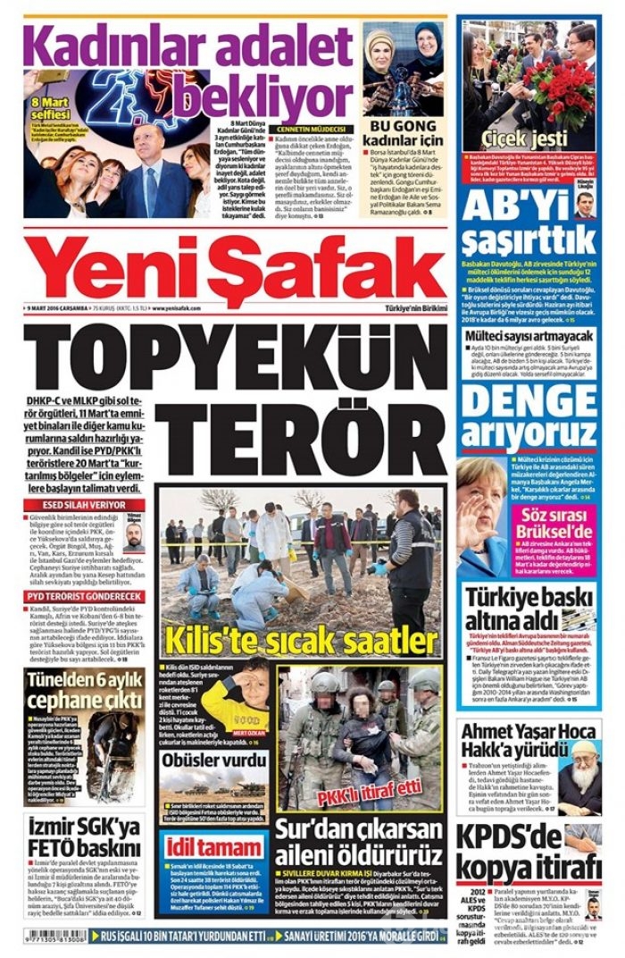 Günün gazete manşetleri - 9 Mart 2016