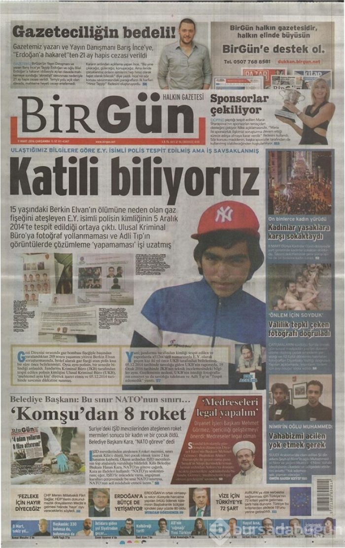 Günün gazete manşetleri - 9 Mart 2016