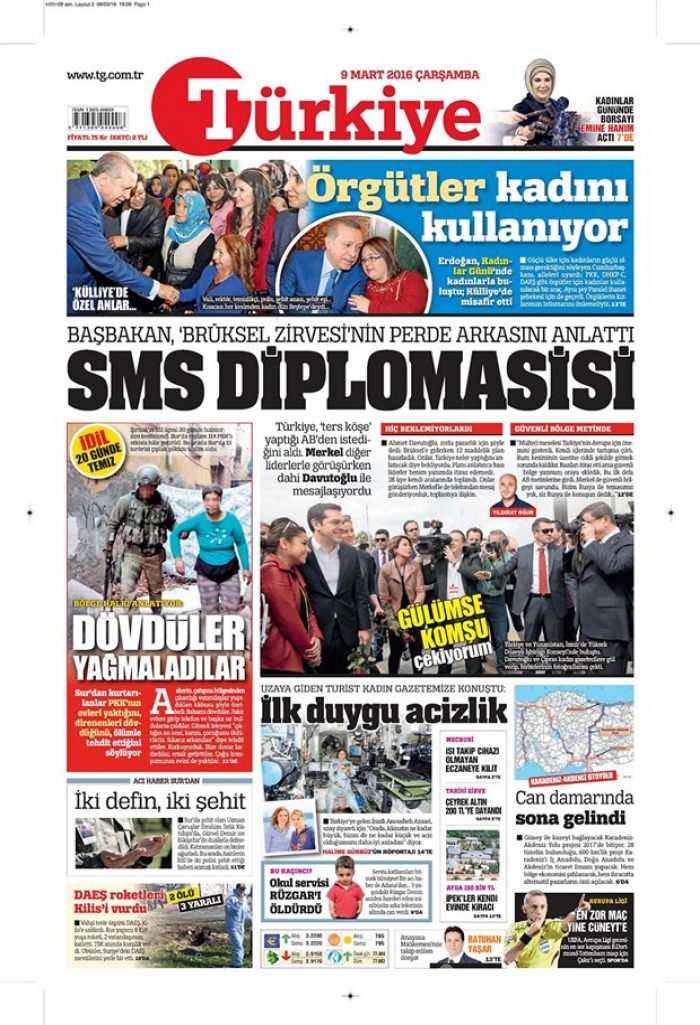 Günün gazete manşetleri - 9 Mart 2016
