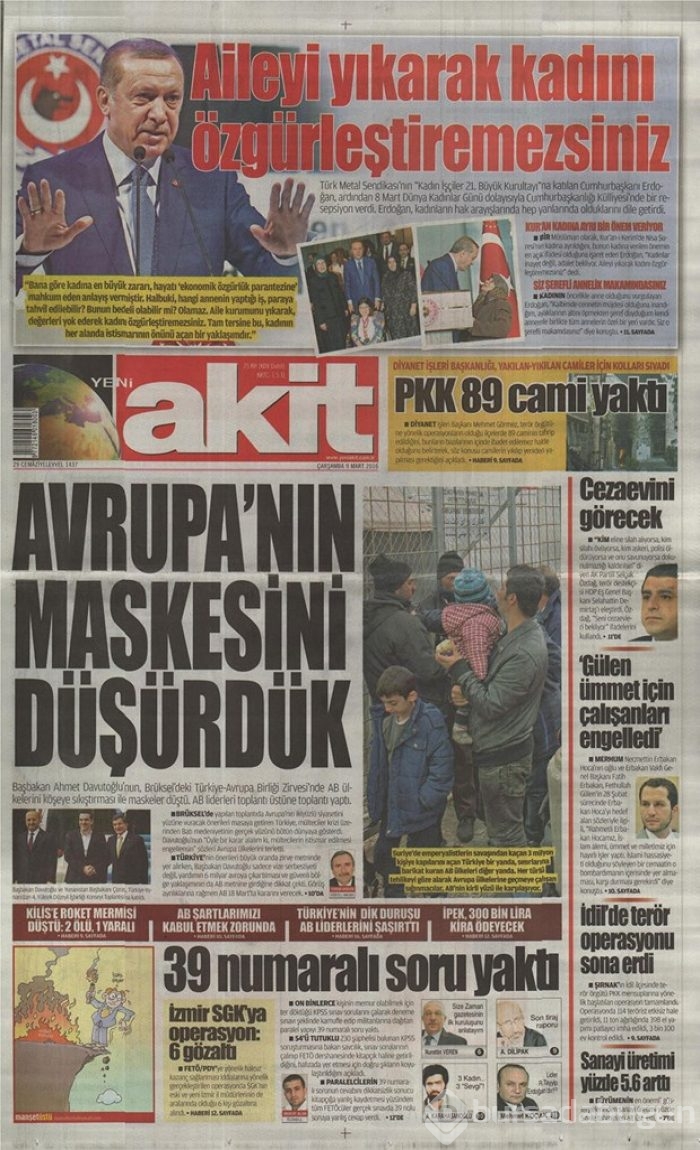 Günün gazete manşetleri - 9 Mart 2016