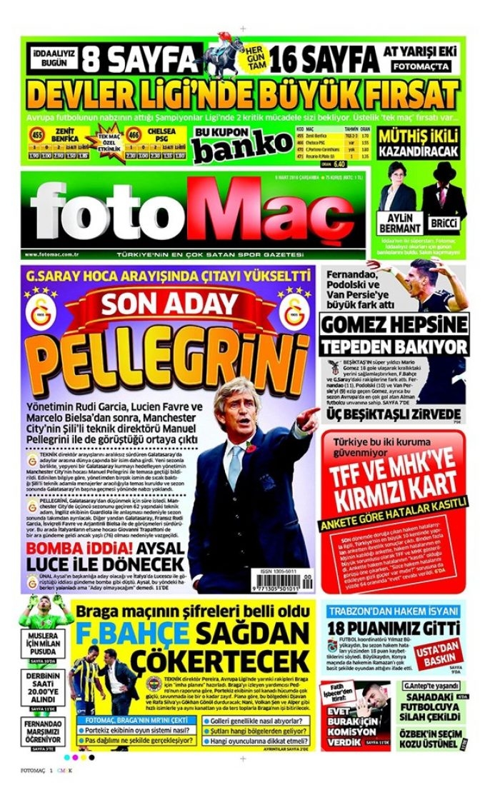 Günün gazete manşetleri - 9 Mart 2016