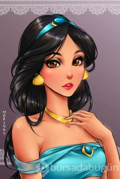 Disney prenseslerinin anime karakterlere dönüştüğü illüstrasyonlar!