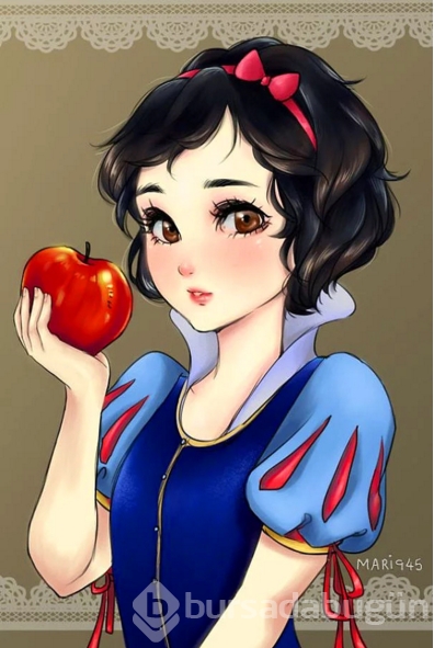 Disney prenseslerinin anime karakterlere dönüştüğü illüstrasyonlar!