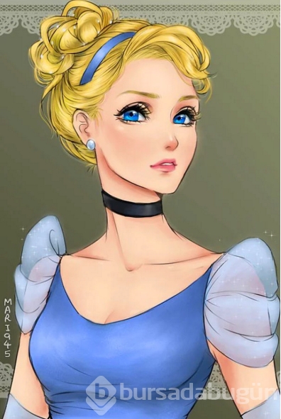 Disney prenseslerinin anime karakterlere dönüştüğü illüstrasyonlar!