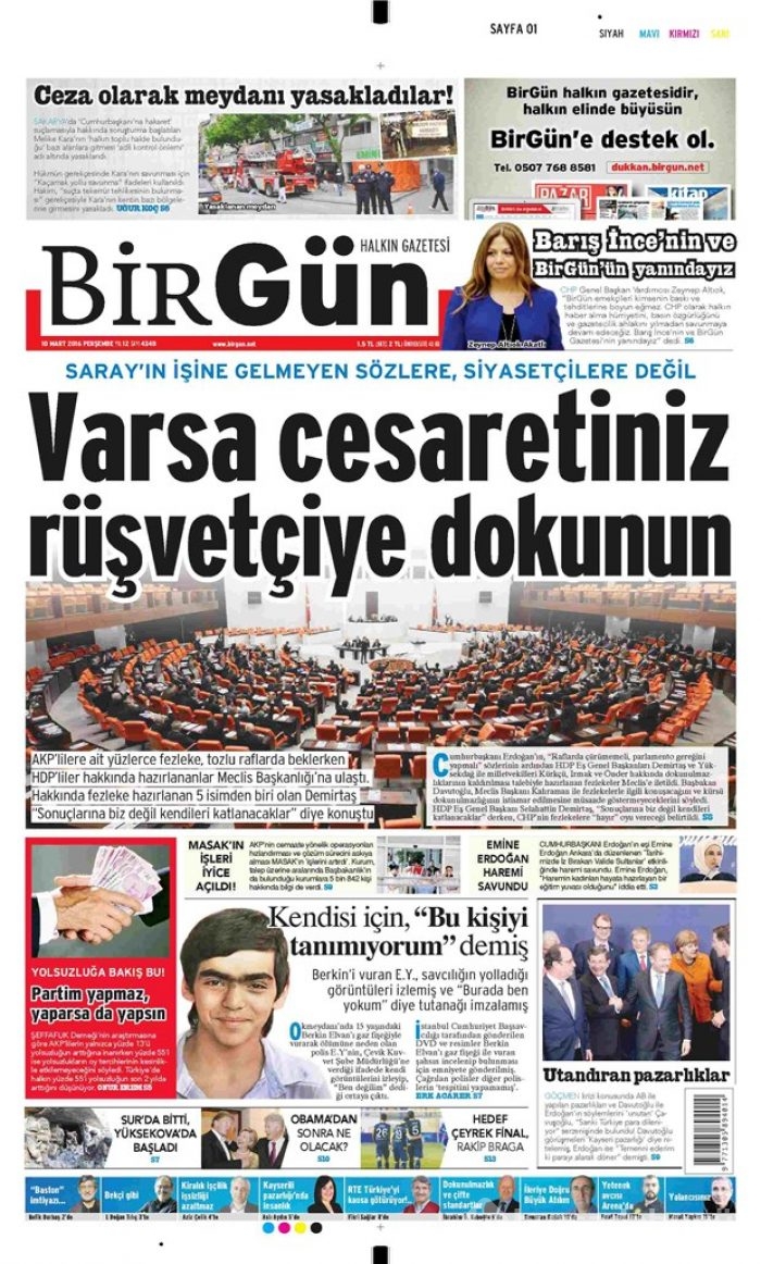 Günün gazete manşetleri 10 Mart 2016