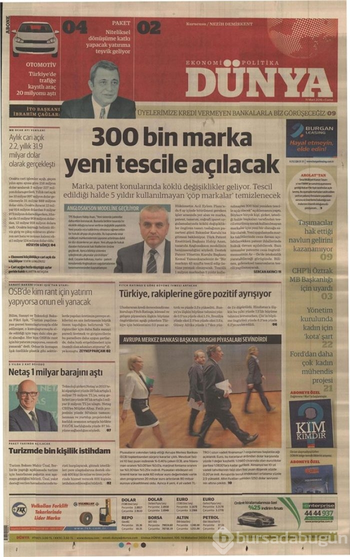 Günün gazete manşetleri  11 Mart 2016