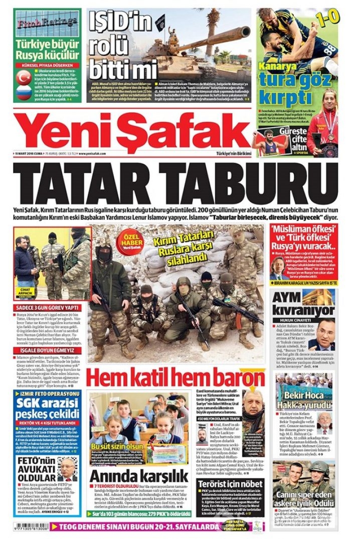 Günün gazete manşetleri  11 Mart 2016