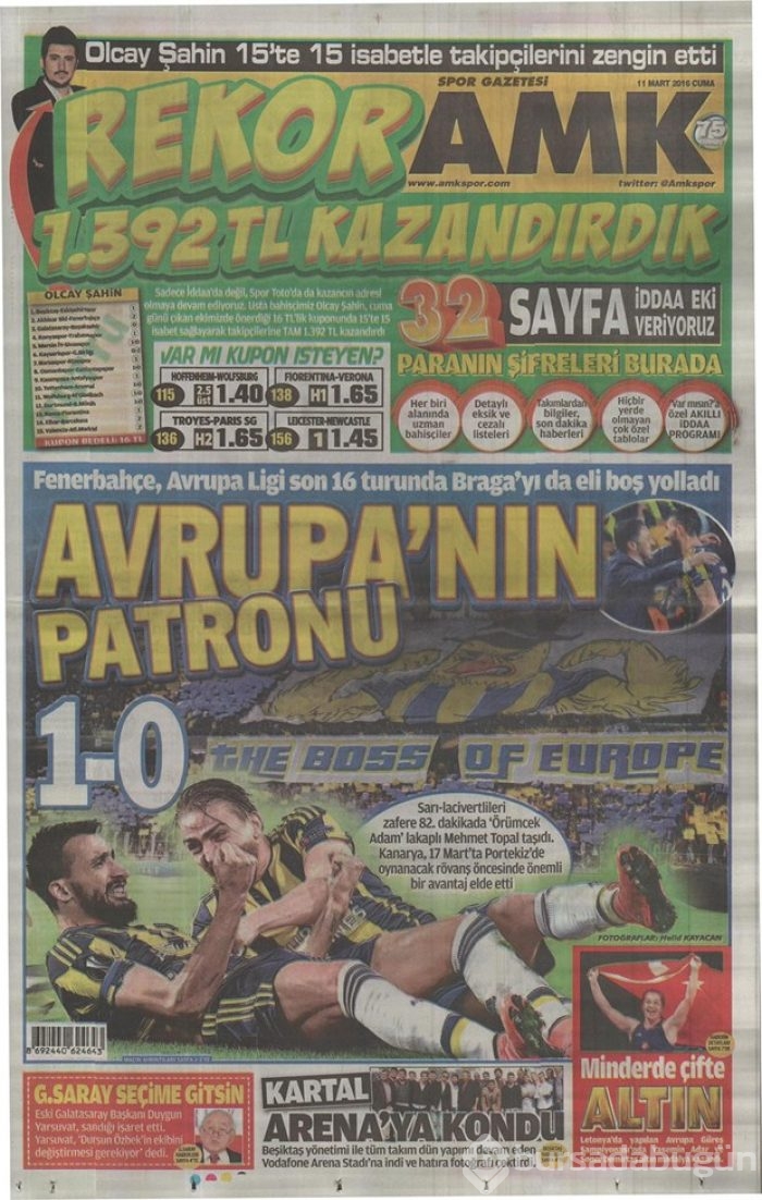 Günün gazete manşetleri  11 Mart 2016