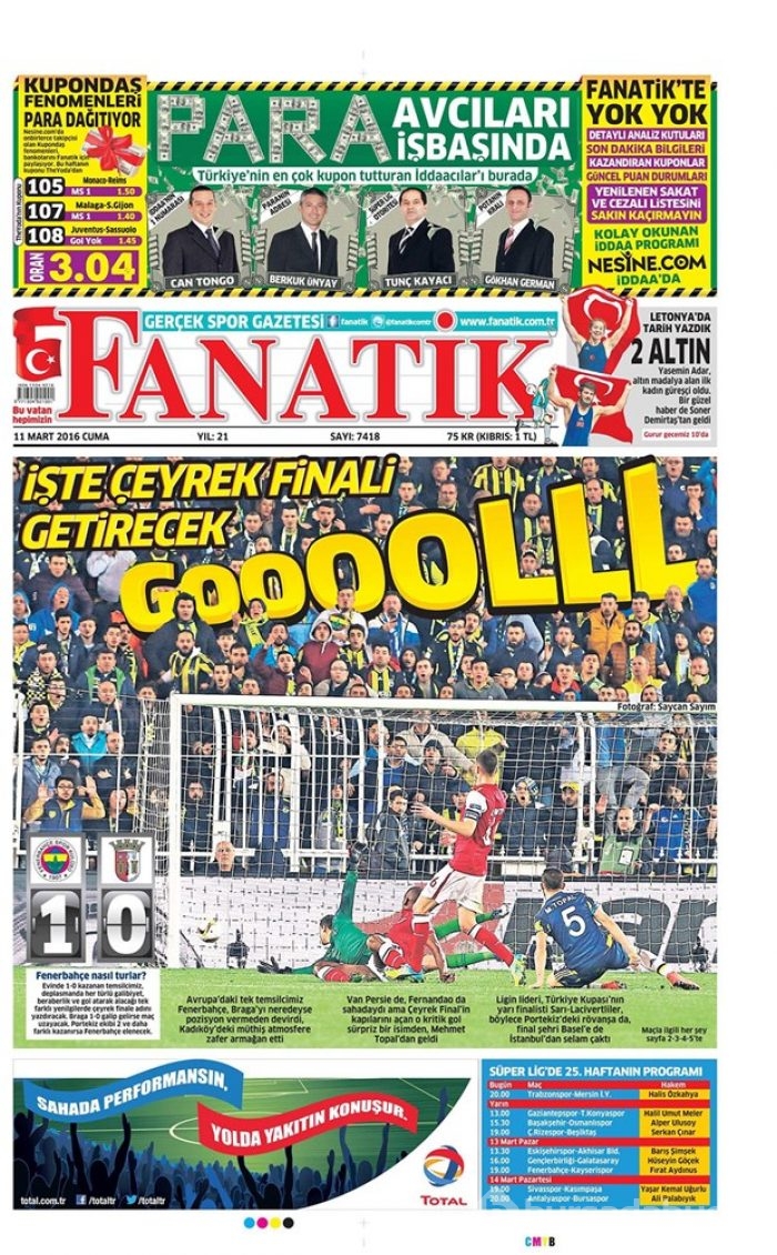 Günün gazete manşetleri  11 Mart 2016