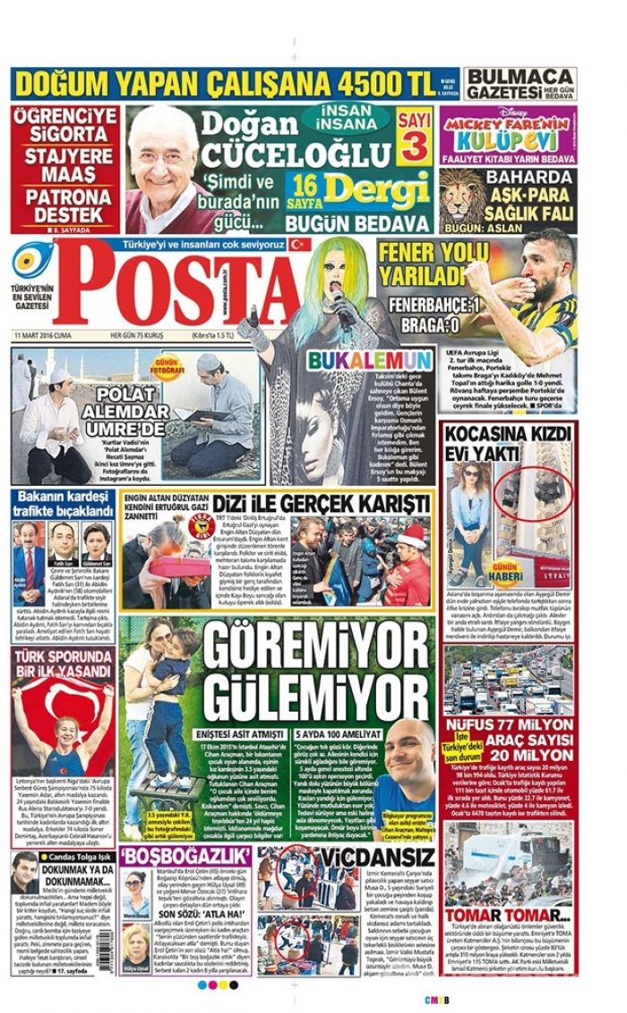 Günün gazete manşetleri  11 Mart 2016
