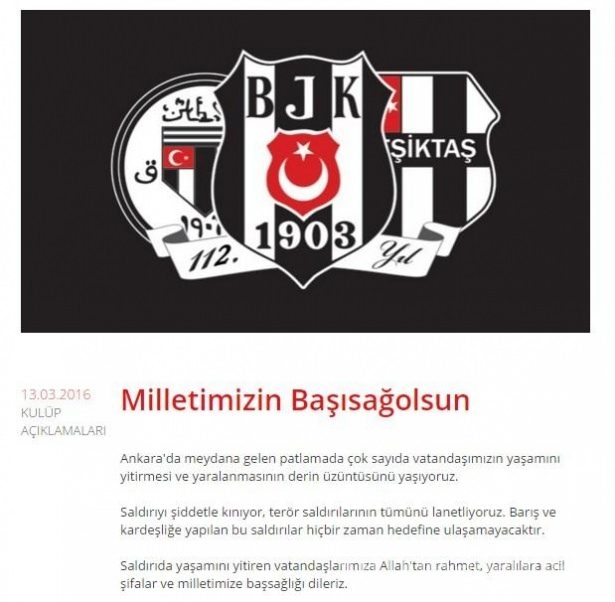 Futbol dünyasından teröre lanet