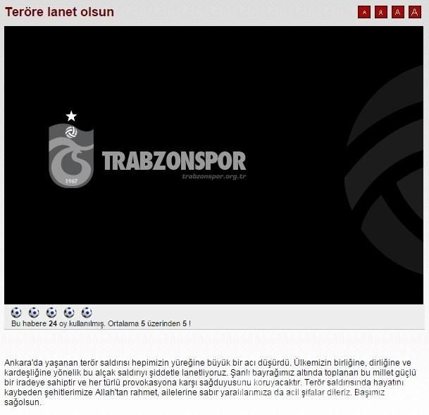 Futbol dünyasından teröre lanet