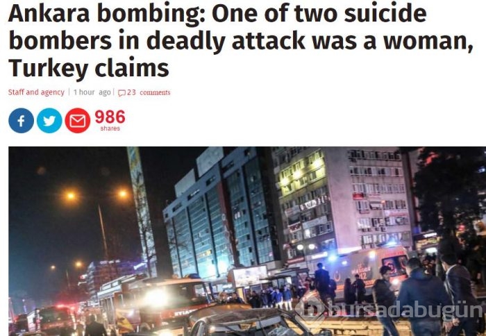 Dış basında Ankara saldırısına tepkiler