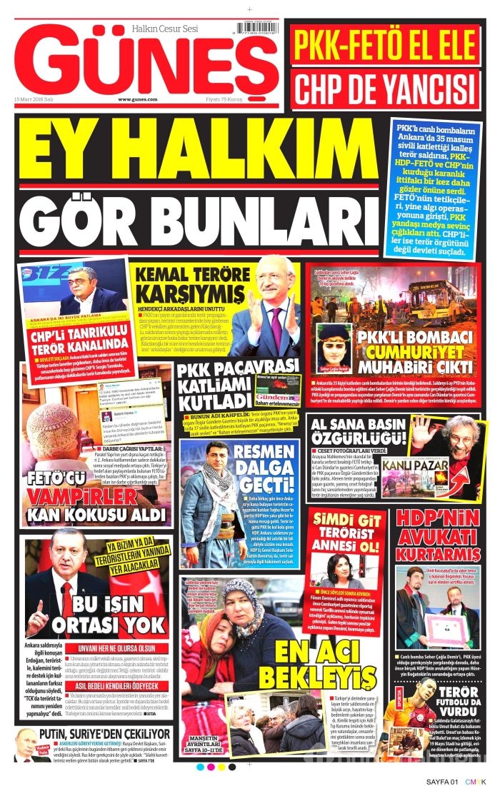 15 Mart gazete manşetleri