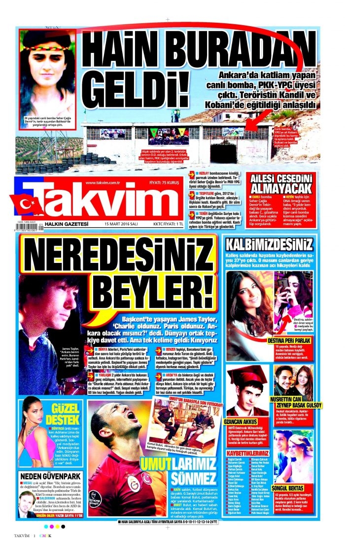 15 Mart gazete manşetleri