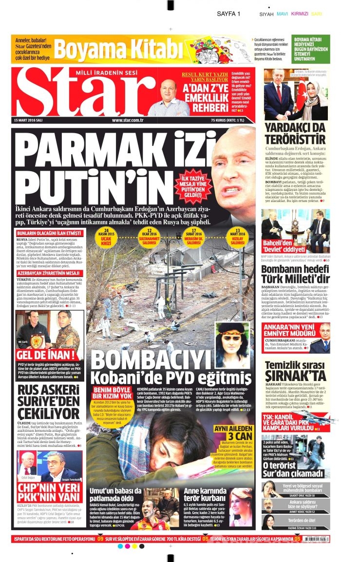 15 Mart gazete manşetleri
