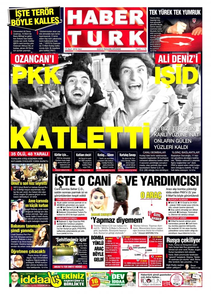 15 Mart gazete manşetleri