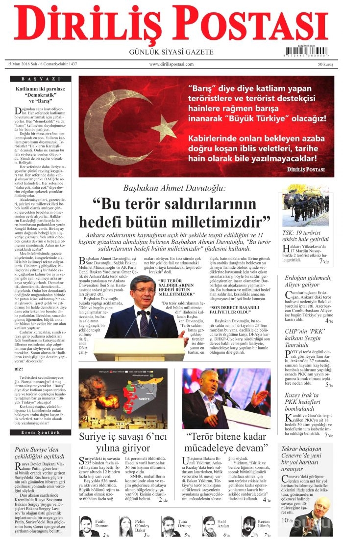 15 Mart gazete manşetleri