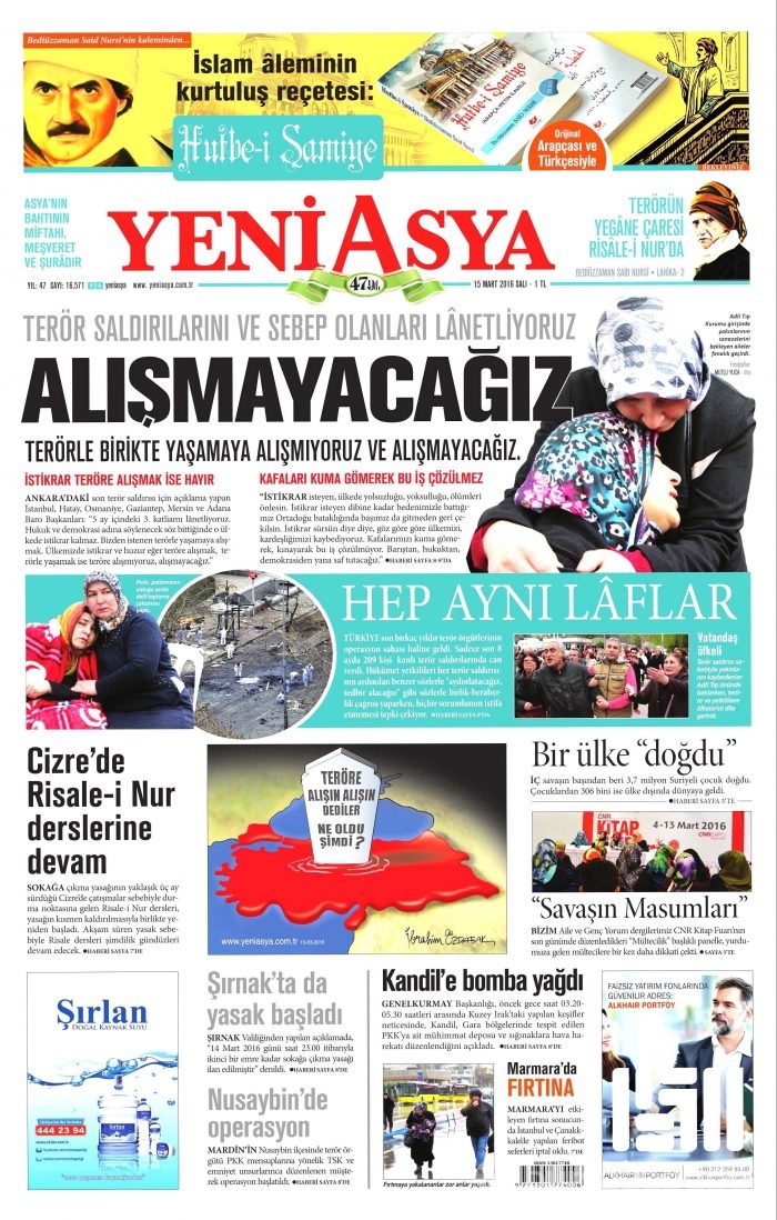 15 Mart gazete manşetleri