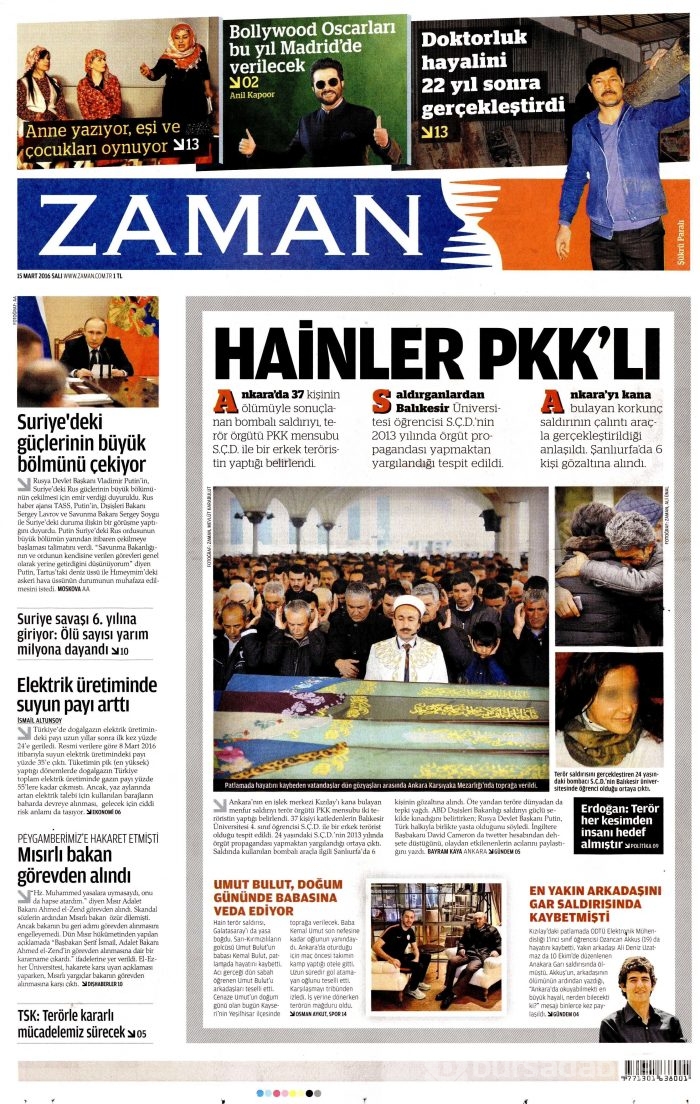 15 Mart gazete manşetleri