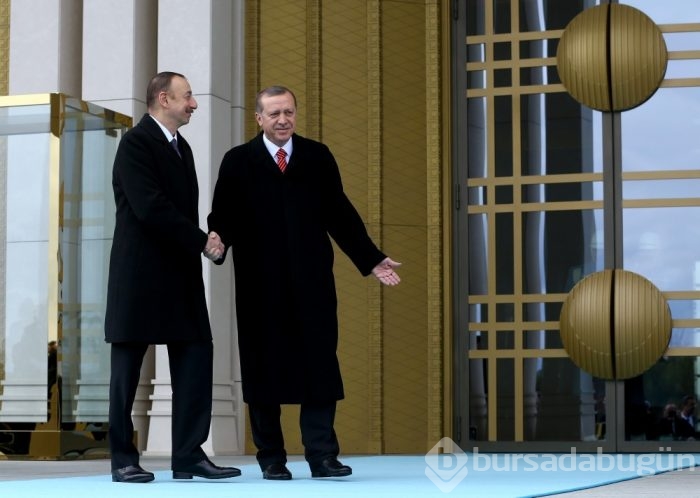 Cumhurbaşkanı Erdoğan, Azerbaycan Cumhurbas&#807;kanı Aliyev'i törenle karşıladı
