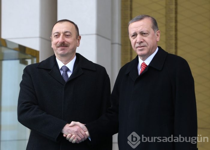 Cumhurbaşkanı Erdoğan, Azerbaycan Cumhurbas&#807;kanı Aliyev'i törenle karşıladı