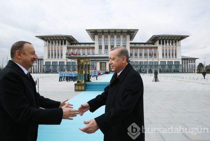 Cumhurbaşkanı Erdoğan, Azerbaycan Cumhurbas&#807;kanı Aliyev'i törenle karşıladı