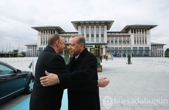 Cumhurbaşkanı Erdoğan, Azerbaycan Cumhurbas&#807;kanı Aliyev'i törenle karşıladı