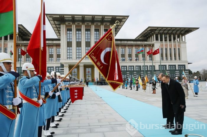 Cumhurbaşkanı Erdoğan, Azerbaycan Cumhurbas&#807;kanı Aliyev'i törenle karşıladı