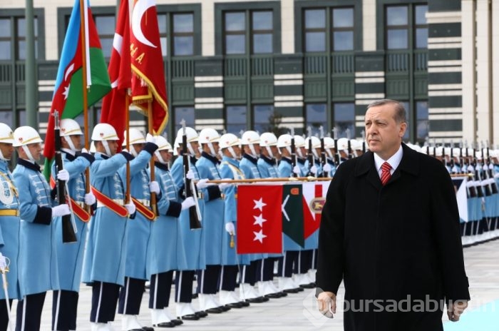 Cumhurbaşkanı Erdoğan, Azerbaycan Cumhurbas&#807;kanı Aliyev'i törenle karşıladı