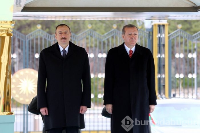 Cumhurbaşkanı Erdoğan, Azerbaycan Cumhurbas&#807;kanı Aliyev'i törenle karşıladı