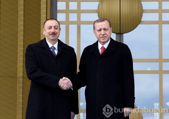 Cumhurbaşkanı Erdoğan, Azerbaycan Cumhurbas&#807;kanı Aliyev'i törenle karşıladı